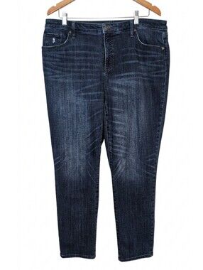 Chicos So Slimming Girlfriend Slim Leg Ankle Jeans Womens Size 14 Indigo Blue